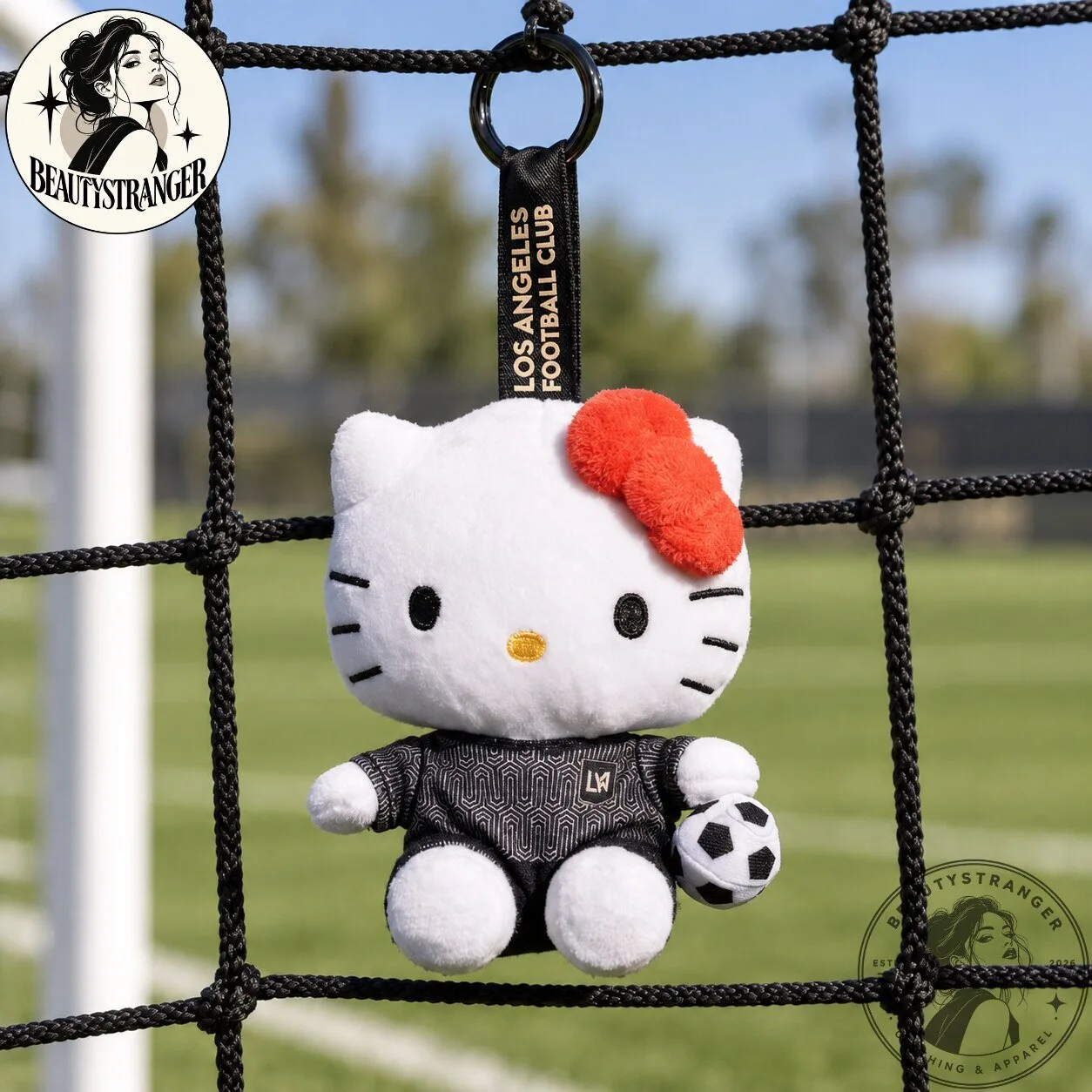 Hello Kitty Los Angeles Football Club Black Kit Plush Keychain 7 Hello Kitty Los Angeles Football Club Black Kit Plush Keychain