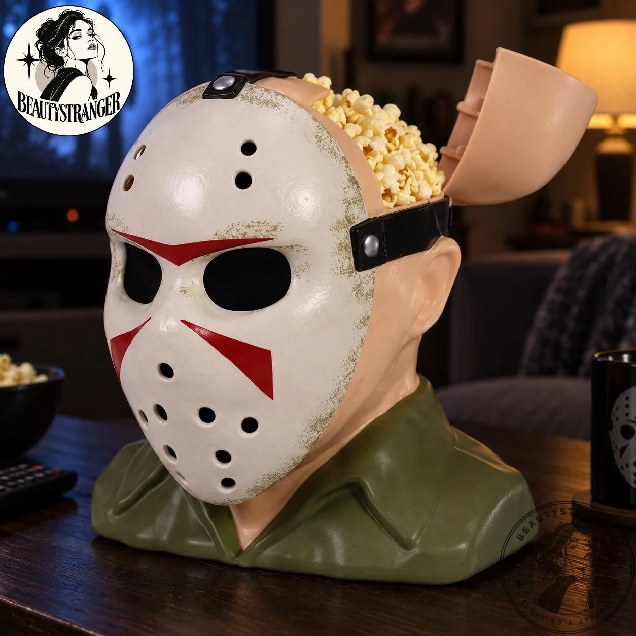 Horror Hockey Mask Head Popcorn Bucket