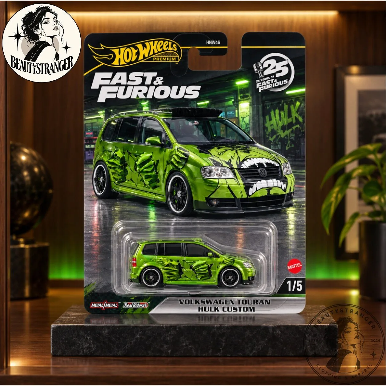 Hot Wheels Premium Fast & Furious Volkswagen Touran Hulk Custom Die-Cast Car