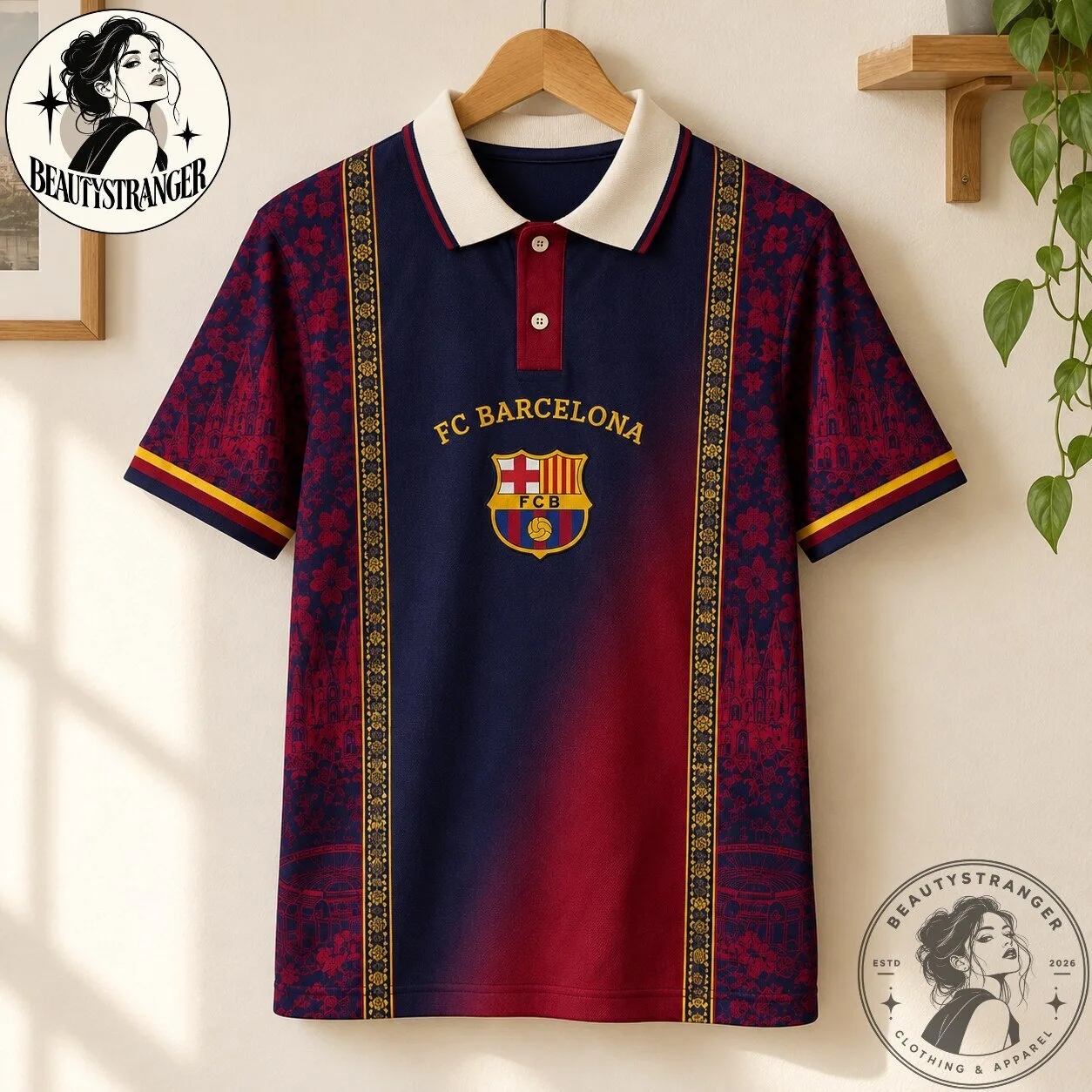 FC Barcelona Mes Que Un Club Retro Polo Jersey