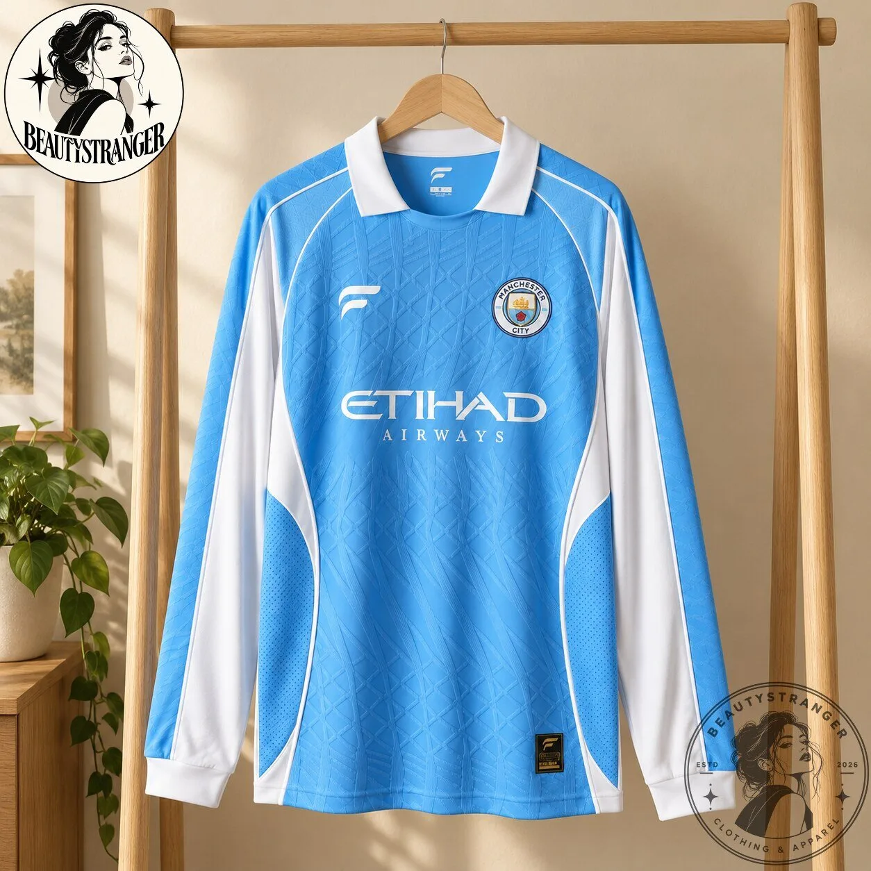 Manchester City Aguero Number 10 Long Sleeve Jersey