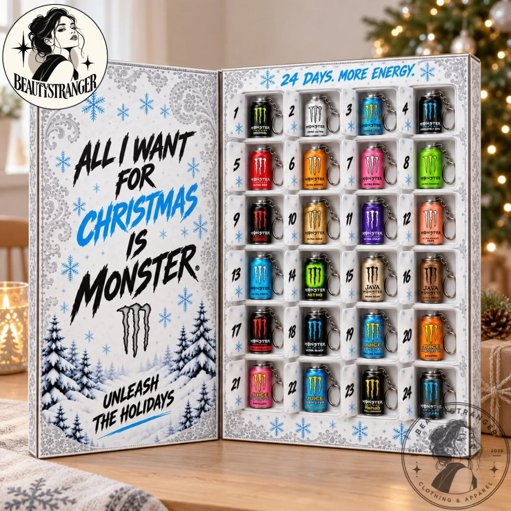 Monster Energy Advent Calendar 2026 – 24 Mini Can Keychains Christmas Countdown Gift