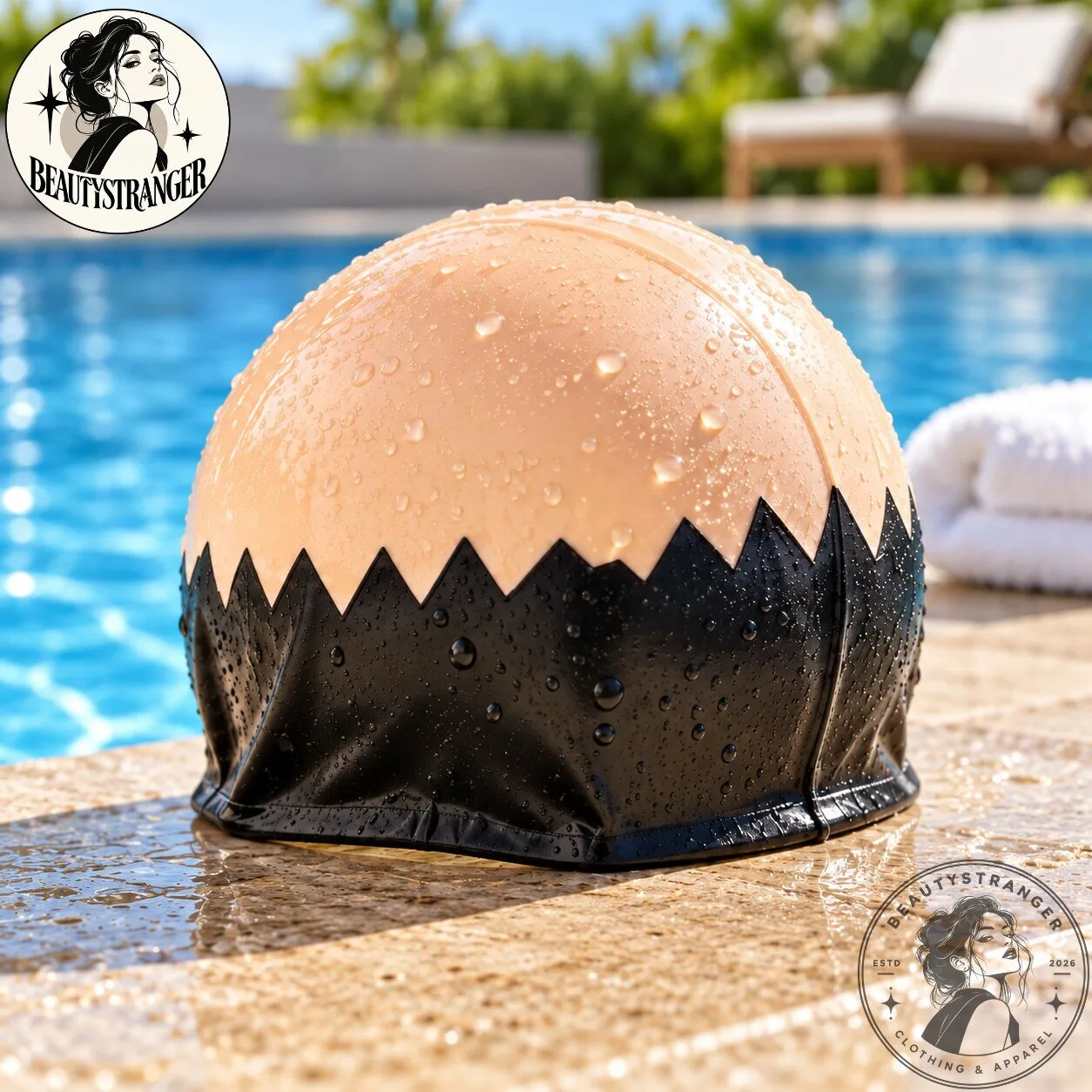 BALDWAVE Realistic Bald Head Swim Cap