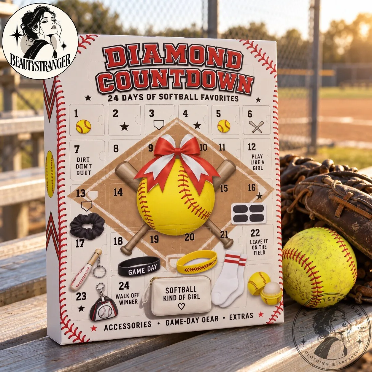 Diamond Countdown 24-Day Softball Advent Calendar 6 Diamond Countdown 24-Day Softball Advent Calendar