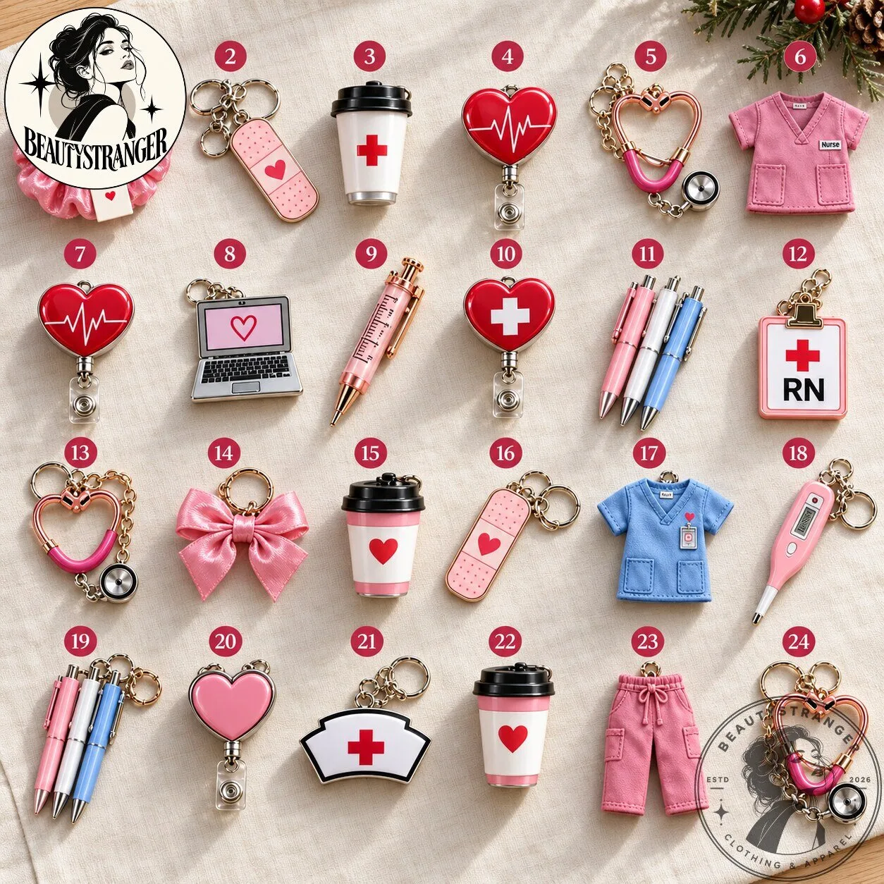 Nurse Advent Calendar 24 Day Christmas Countdown Gift Box 7 Nurse Advent Calendar 24 Day Christmas Countdown Gift Box